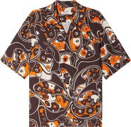 SANDRO Loose-fit print shark collar shirt