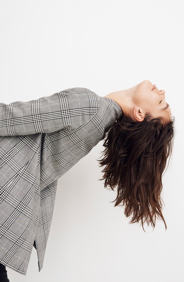 Madewell Caldwell Plaid Double Breasted Blazer, Alternate, color, 