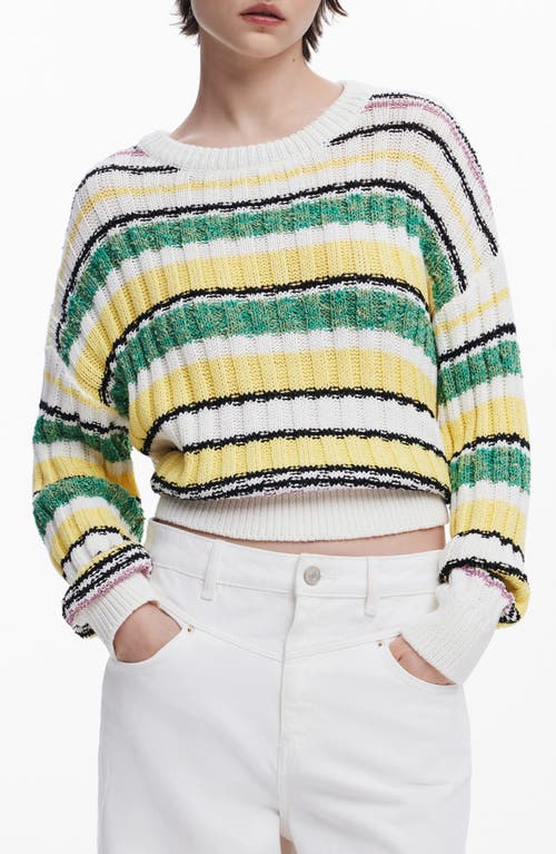 Desigual Colorful Striped Sweater In Multi Stripe