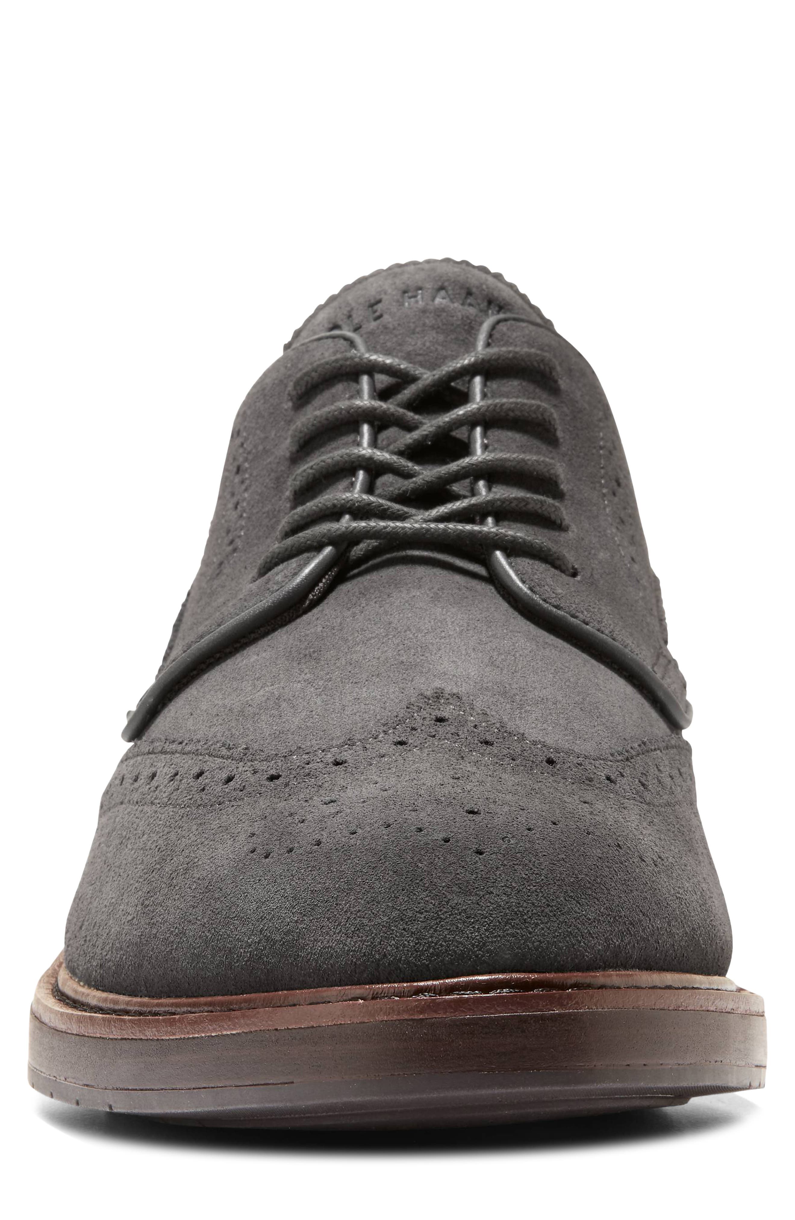 Cole Haan Judson Grand Wingtip Derby, Alternate, color, Raven Suede Dark Natural