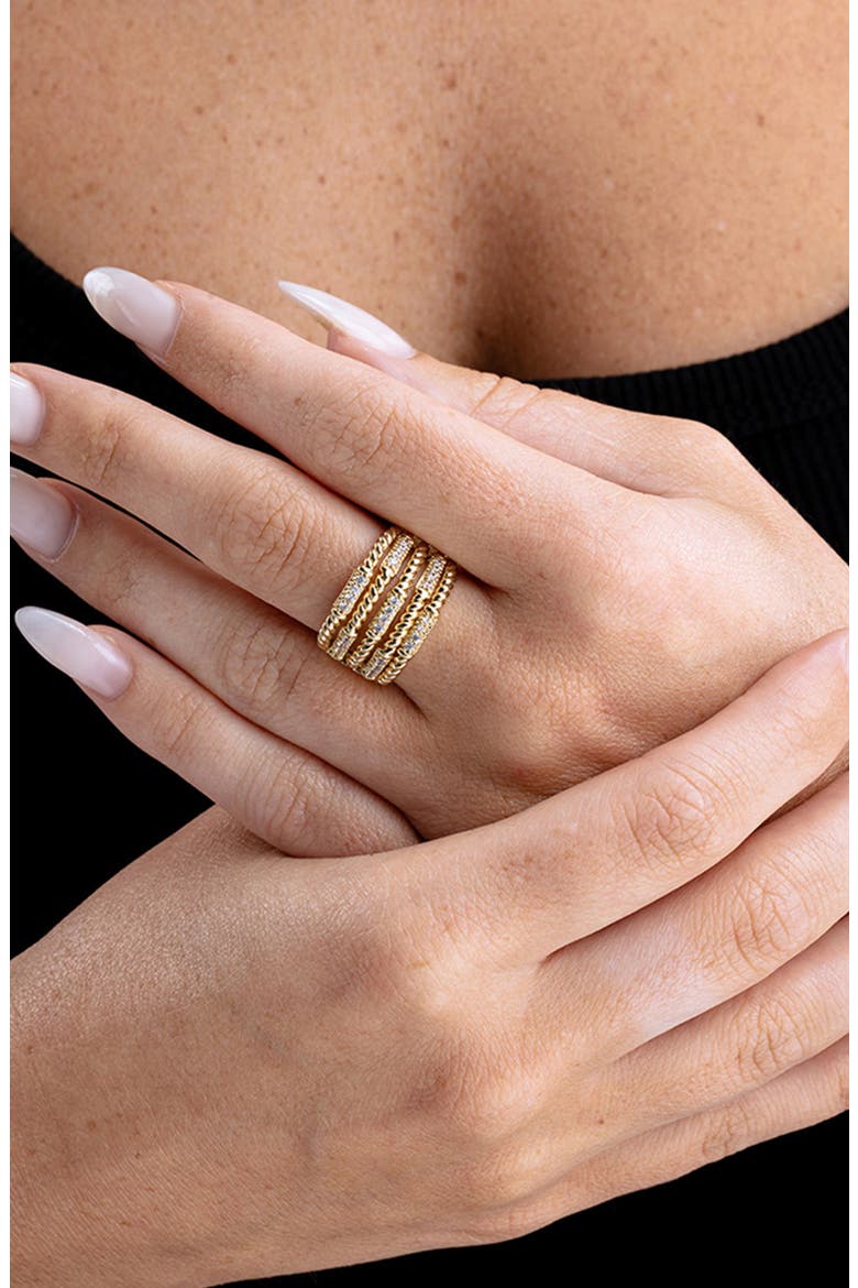 Twisted Pavé Stack Ring, Alternate, color, GOLD