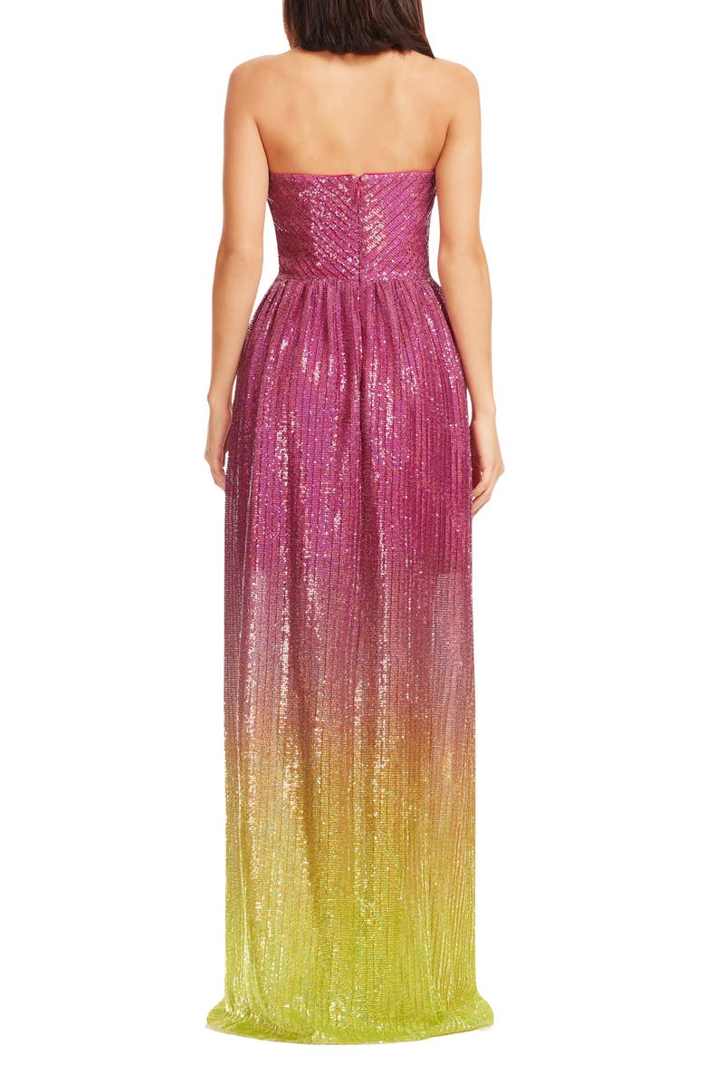 Dress the Population Audrina Sequin Straples Gown, Alternate, color, Raspberry-Lemon
