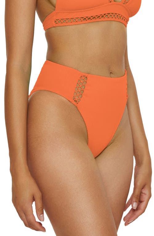 Becca Modern Edge High Waist Bikini Bottoms In Orange