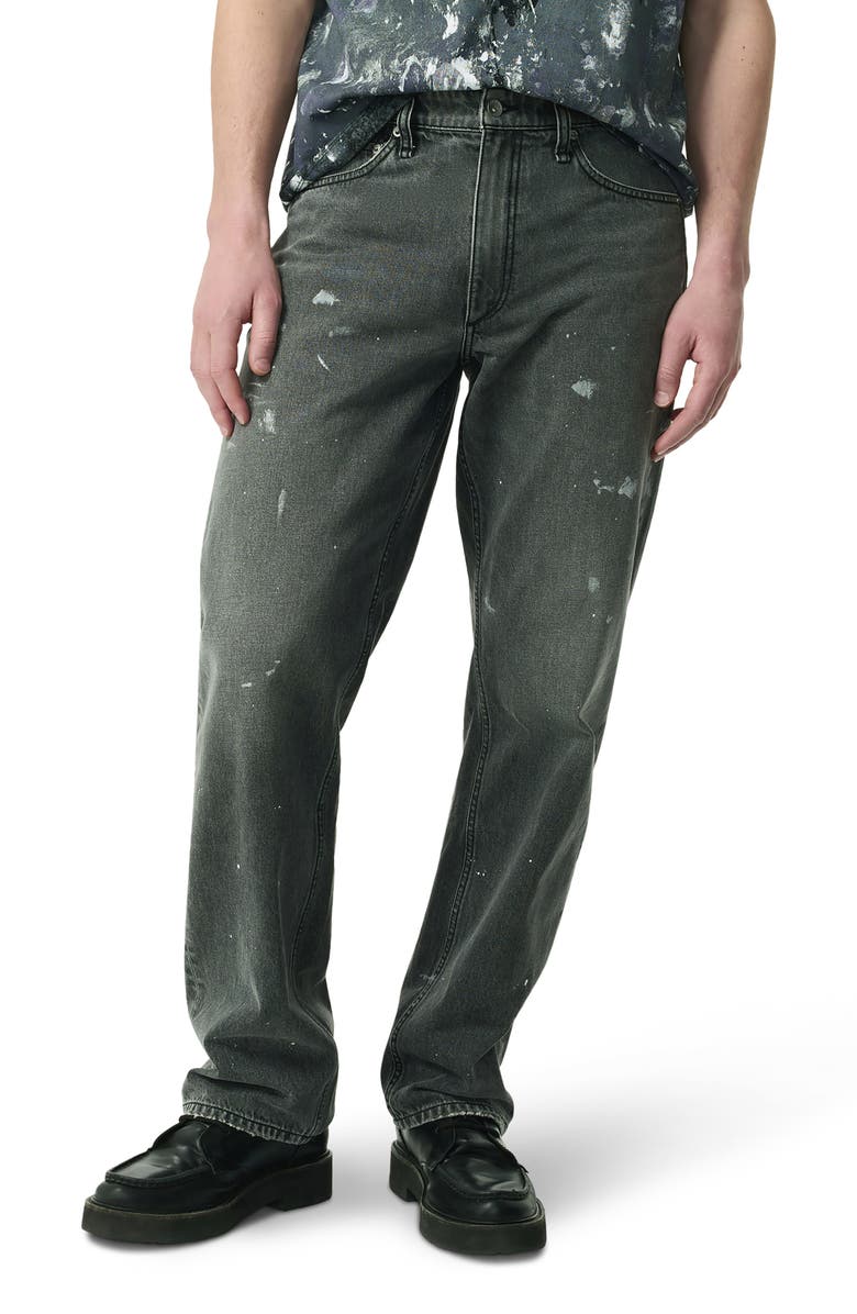 rag & bone Fit 4 Authentic Paint Splatter Rigid Straight Leg Jeans, Main, color, Painted Charcoal