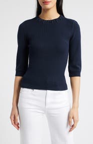 Wit & Wisdom Elbow Sleeve Rib Sweater