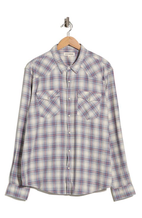 Long Sleeve Plaid Western Shirt