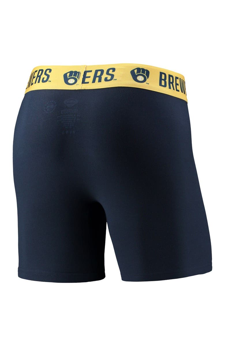 CONCEPTS SPORT Men's Concepts Sport Navy/Gold Milwaukee Brewers Two-Pack Flagship Boxer Briefs Set, Alternate, color, 