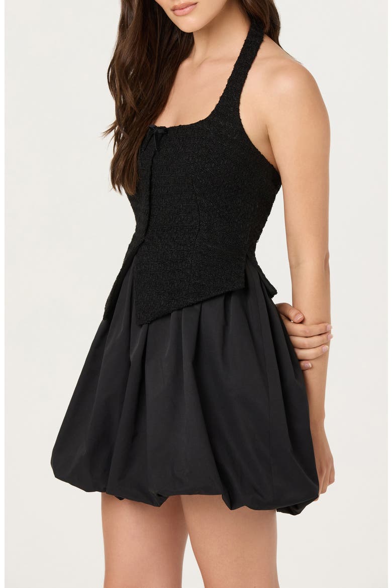 Giavanna Halter Minidress, Alternate, color, BLACK