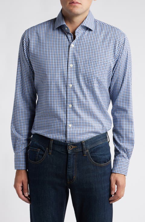 Plaid Stretch Flannel Button-Up Shirt