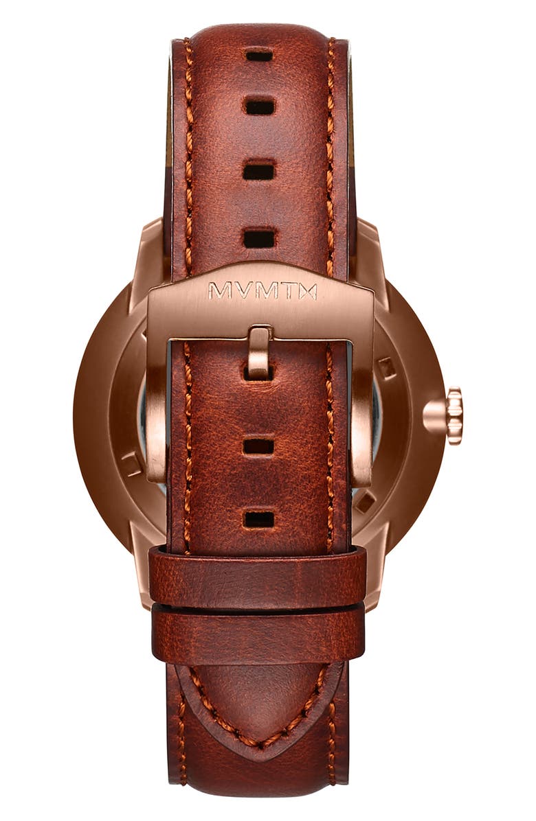 MVMT WATCHES MVMT Arc Automatic Leather Strap Watch, Alternate, color,