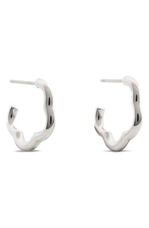 wave huggie hoop earrings