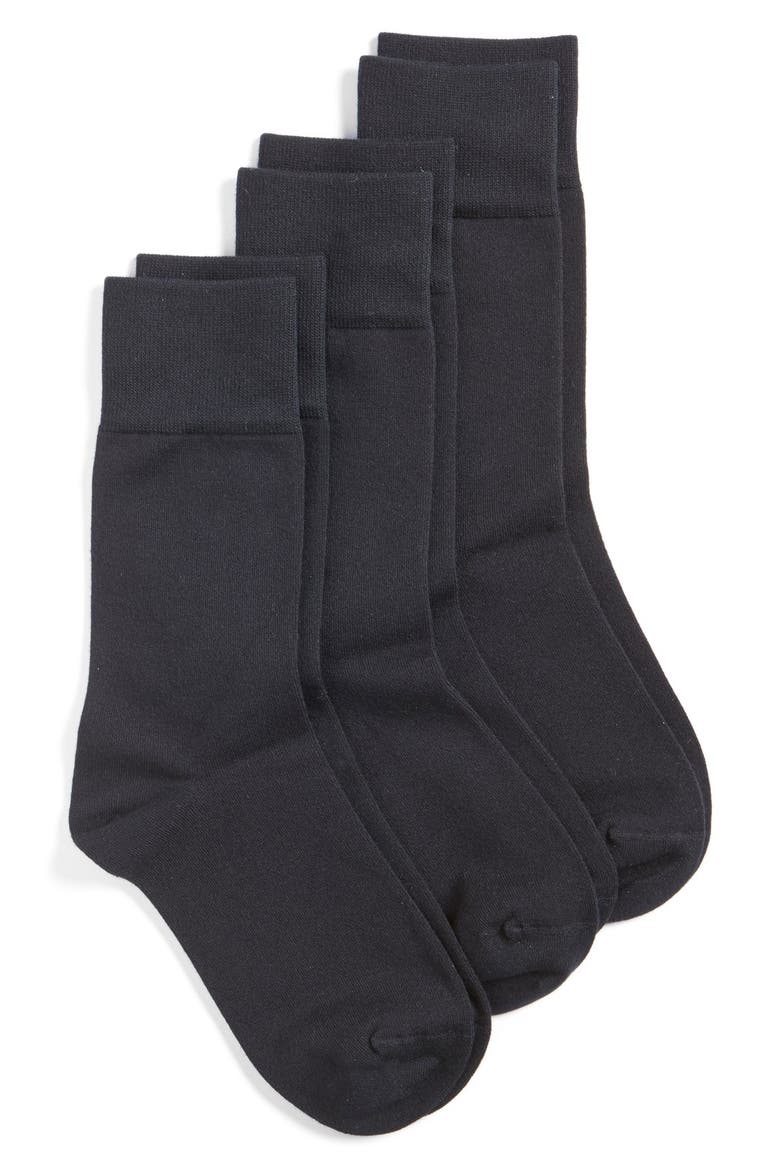 Crew Socks, Main, color, BLACK