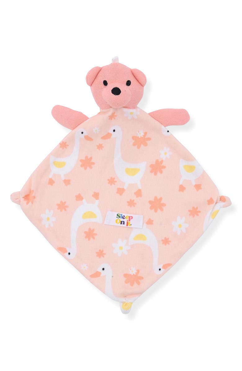 SLEEP ON IT Goose Print Fitted One-Piece Pajamas with Lovey, Alternate, color,