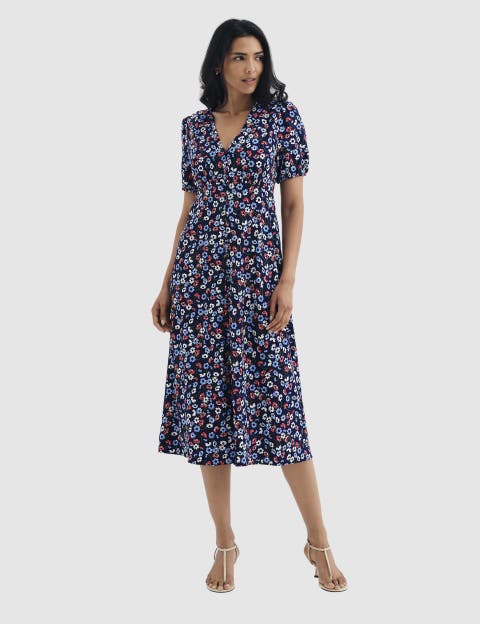 Petite Robyn Button Through Midi Dress