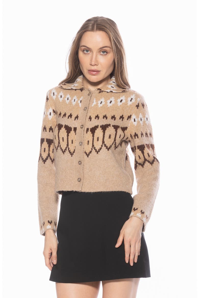 Wayne Collared Knit Cardigan, Alternate, color, BEIGE MULTI