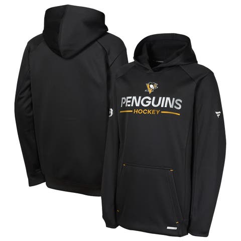 Youth Fanatics Black Pittsburgh Penguins Authentic Pro Rink Raglan Hoodie