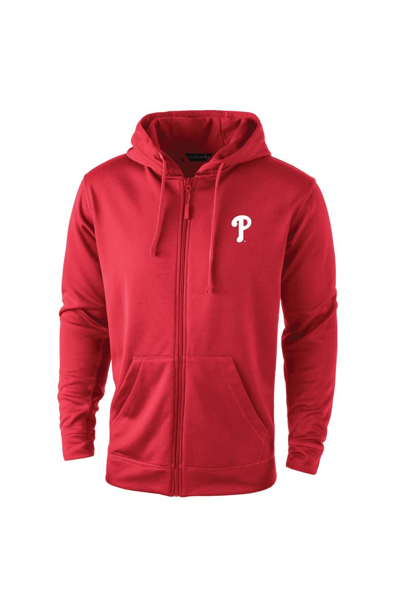 DUNBROOKE Men's Dunbrooke Red Philadelphia Phillies Trophy Full-Zip Hoodie, Main, color, Red
