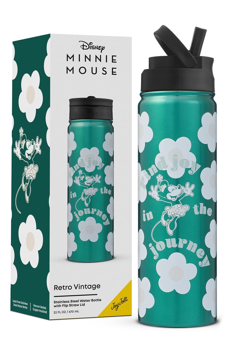 JoyJolt Minnie Mouse 22-Ounce Stainless Steel Water Bottle, Alternate, color, Green