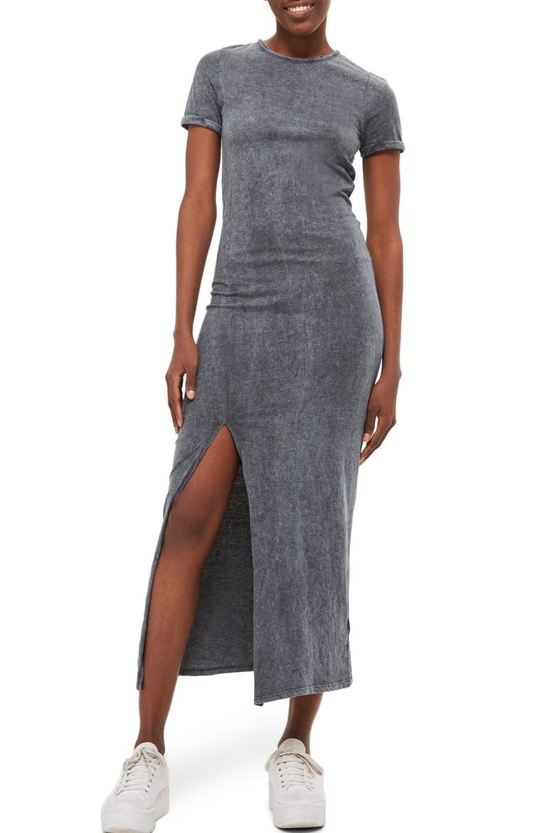Lattice Back Jersey Maxi Dress, Main, color, GREY