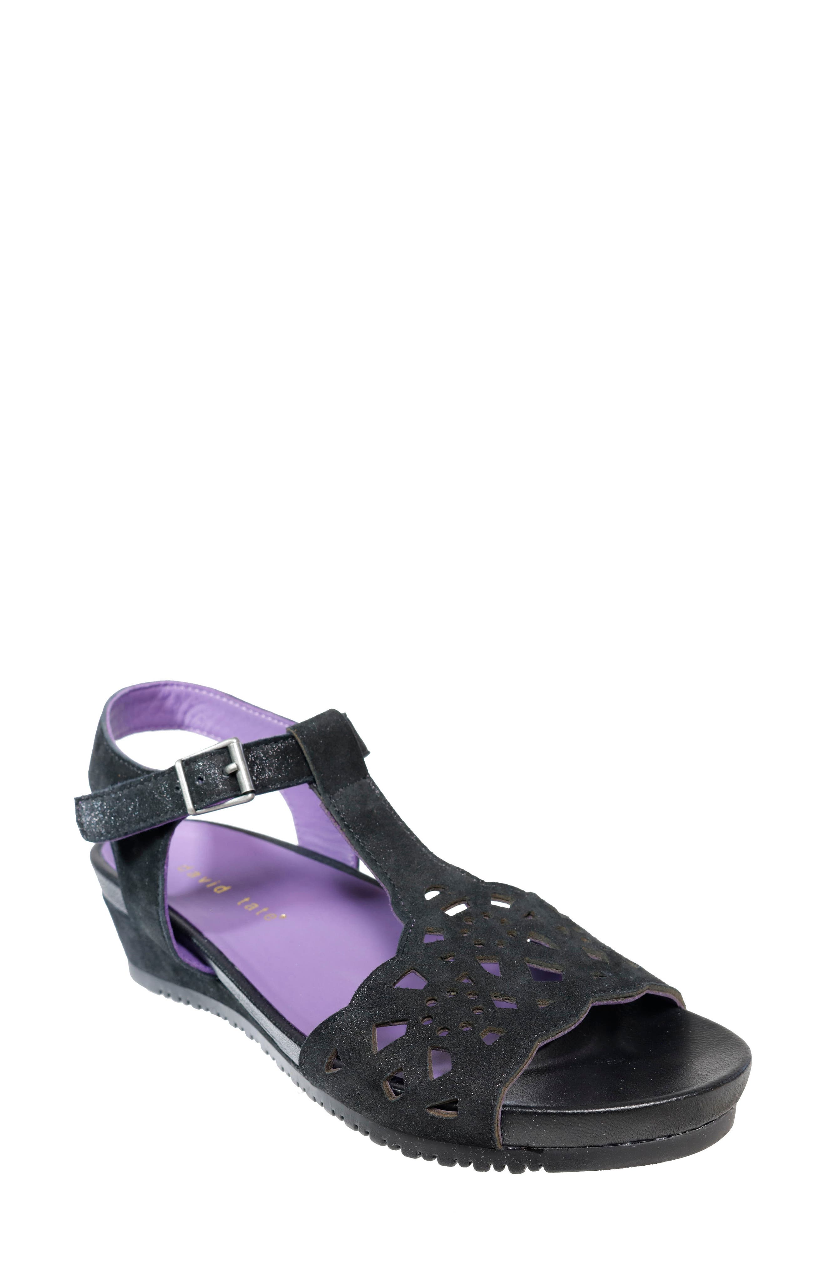 David Tate Oslo Wedge T-Strap Sandal, Main, color, 