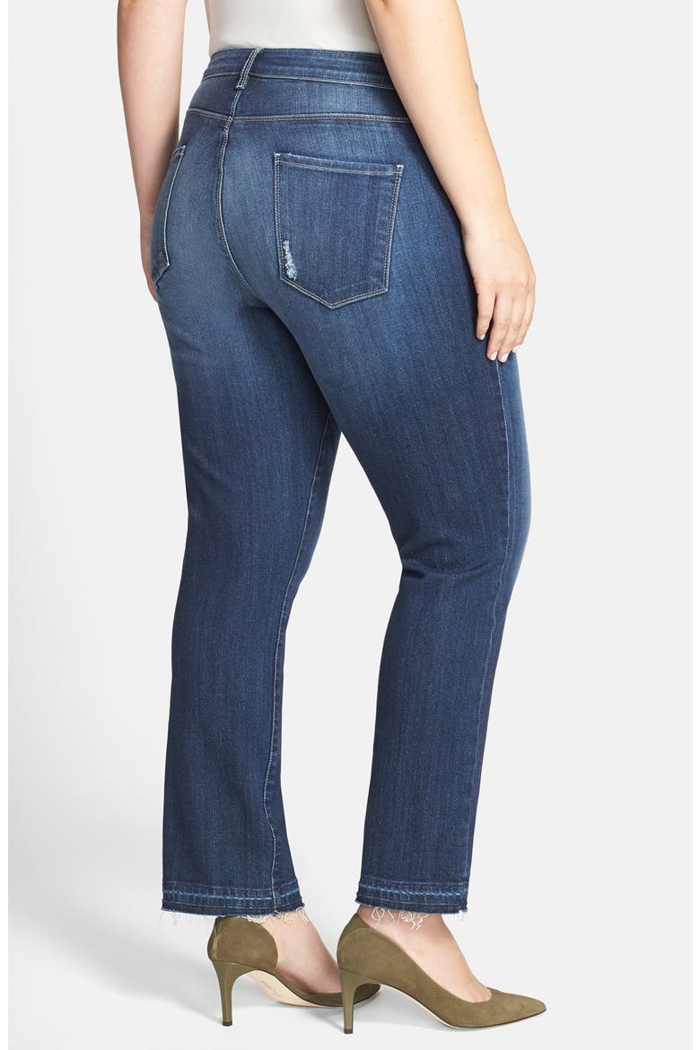 'Reese' Released Hem Distressed Stretch Ankle Jeans, Alternate, color, HARD