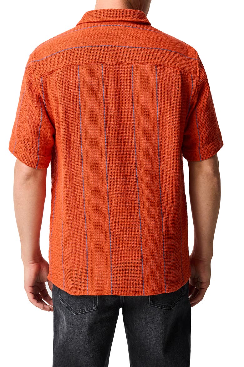 Point Break Short Sleeve Button-Up Shirt, Alternate, color, TANGERINE