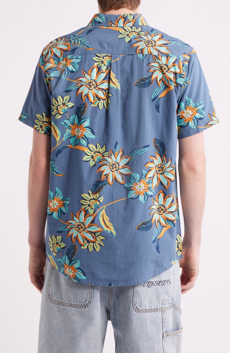 Rip Curl Sessions Short Sleeve Button-Up Shirt, Alternate, color, Bluefin