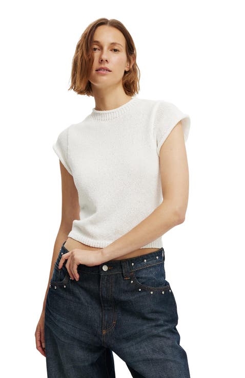 Women's Textured Shortsleeve Knit Top