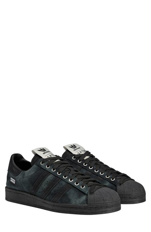 Adidas Originals Adidas X Wales Bonner Superstar 82 Panelled Suede Sneakers In Core Black/cream White