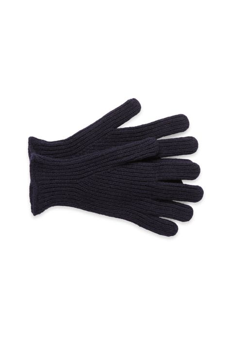 British Lambswool Ribbed Gloves