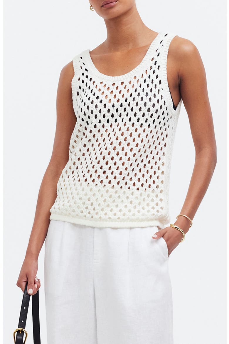 Open Stitch Sweater Tank, Main, color, BRIGHT IVORY