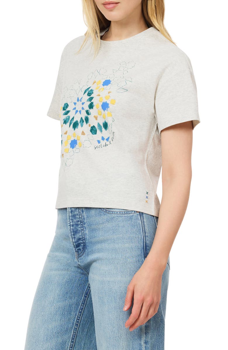 Scotch & Soda Dyed Boxy Crop Graphic T-Shirt, Alternate, color, Gray Mel Pigment