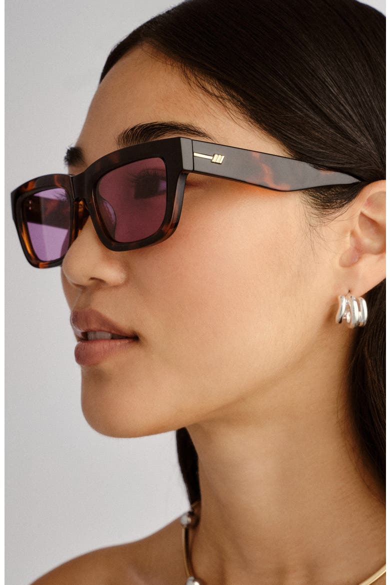 Le Castle 54mm D-Frame Sunglasses, Alternate, color, TORT / VIOLET MONO