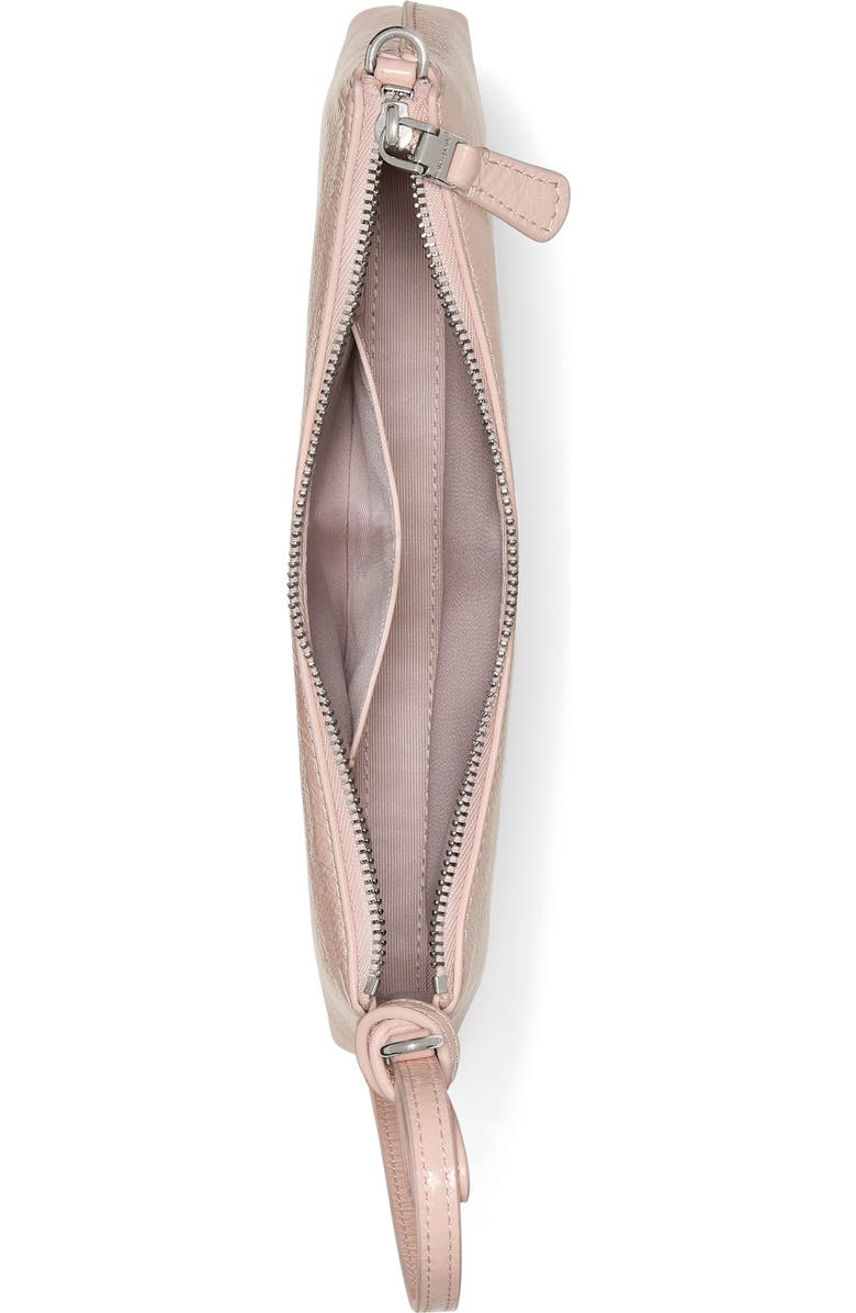 Kate Spade New York loop crinkle patent leather pochette shoulder bag, Alternate, color, Morning Beach