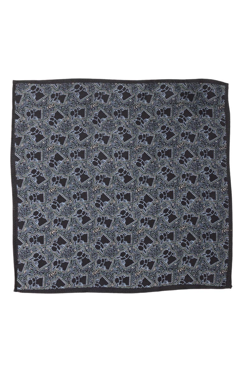 Cufflinks, Inc. Grogu Silk Pocket Square, Alternate, color, Navy