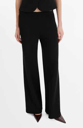 Elastic Waist Straight Leg Suit Pants