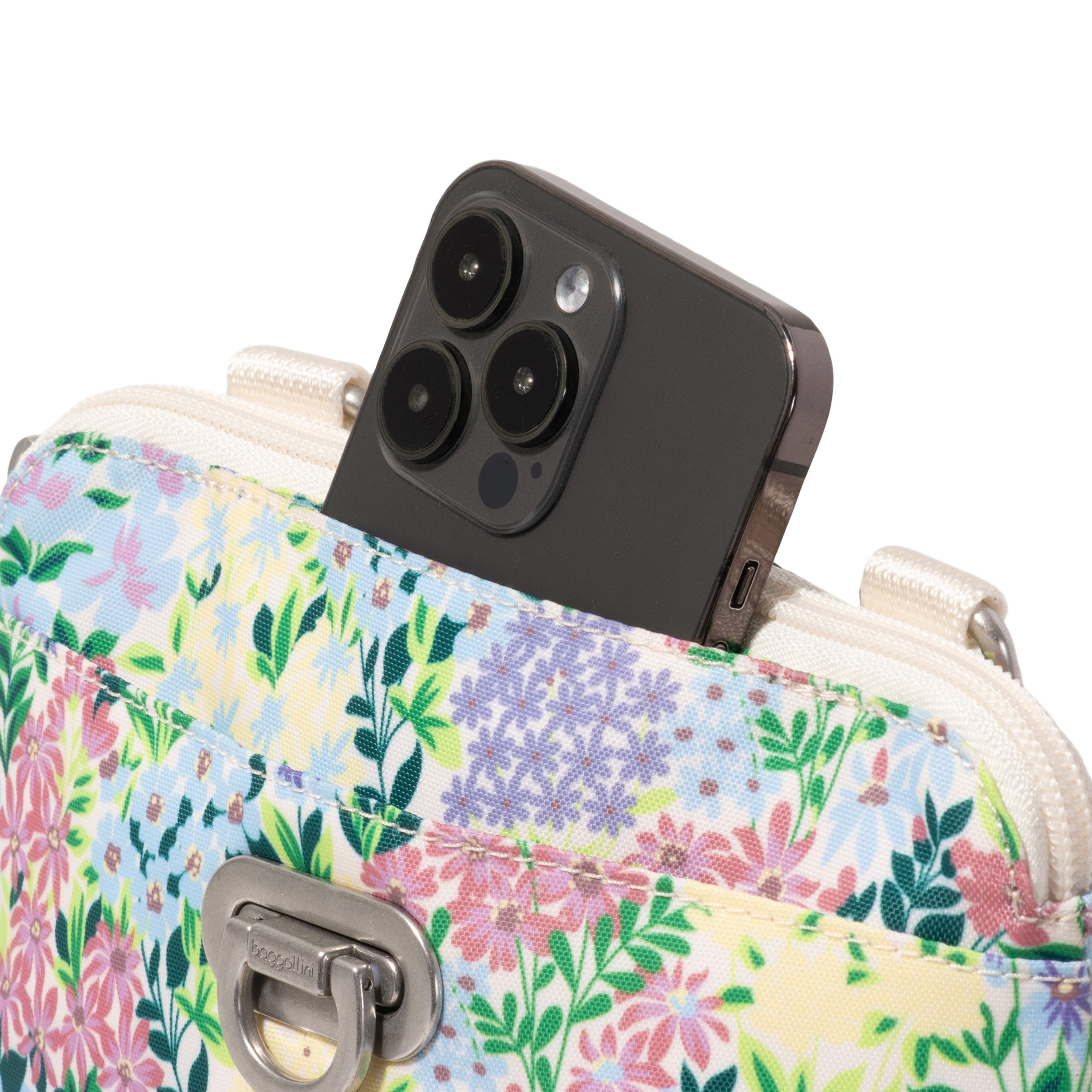 BAGGALLINI Coastal Flip Lock Mini Crossbody, Alternate, color, Meadow Print