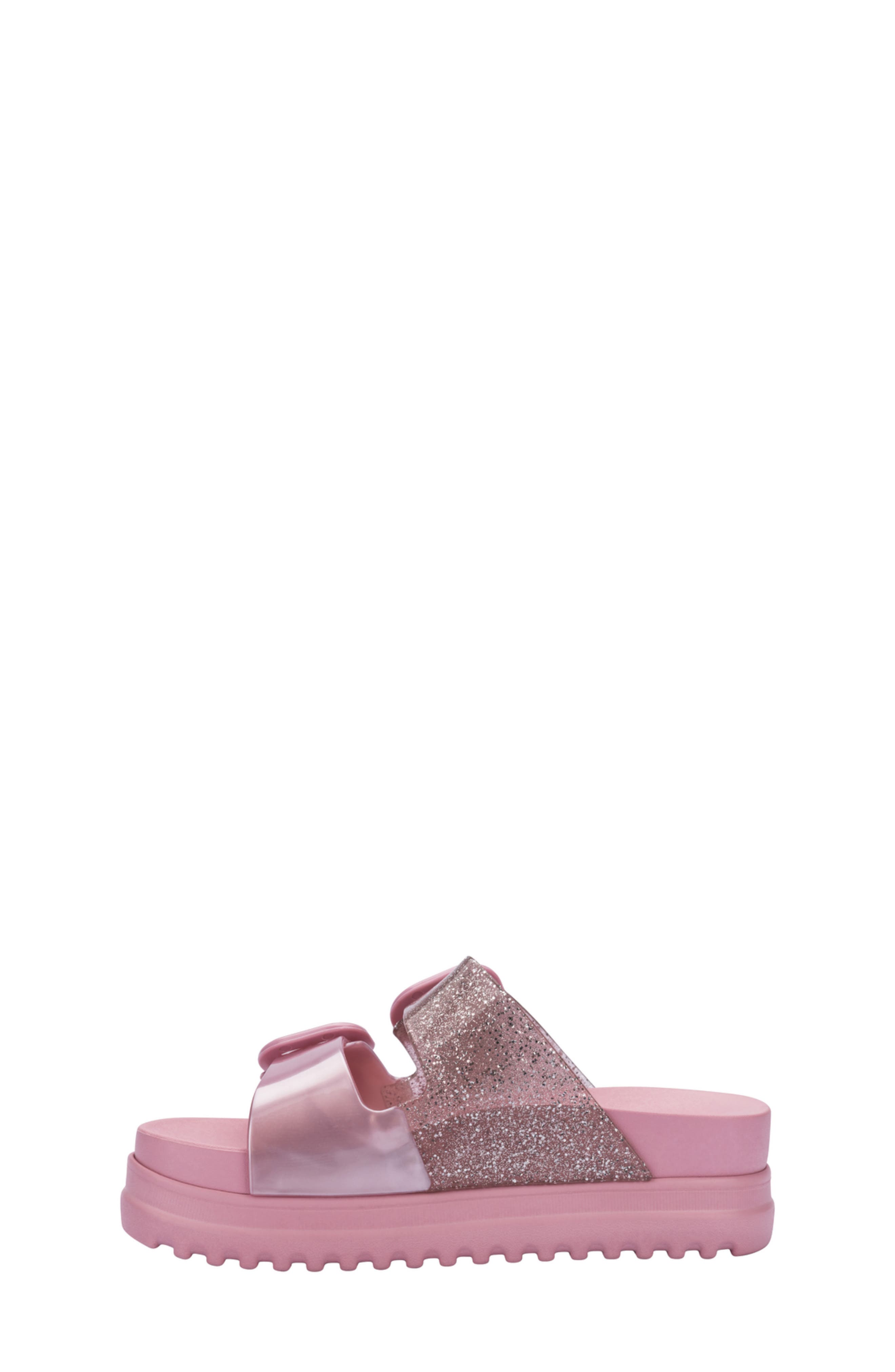 Kids' Cozy Platform Slide Sandal, Alternate, color, PINK/ GLITTER PINK