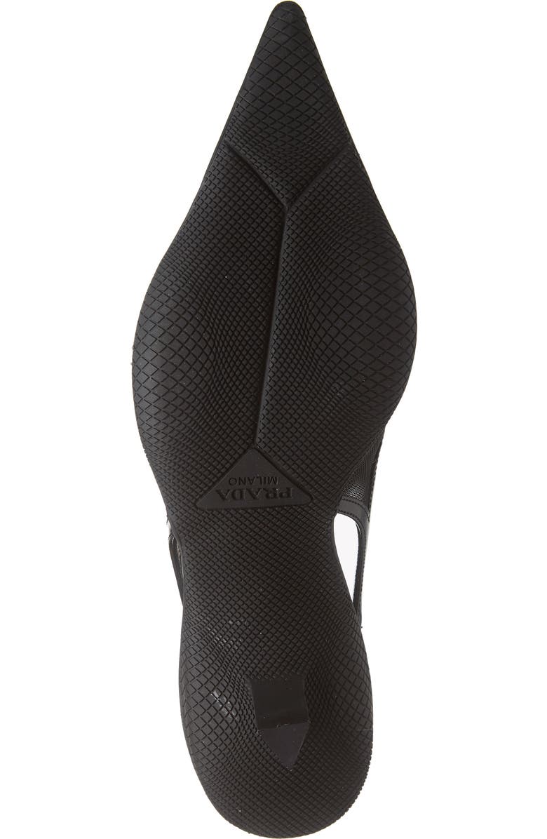 Prada Triangle Logo Pointed Toe Slingback Pump, Alternate, color,