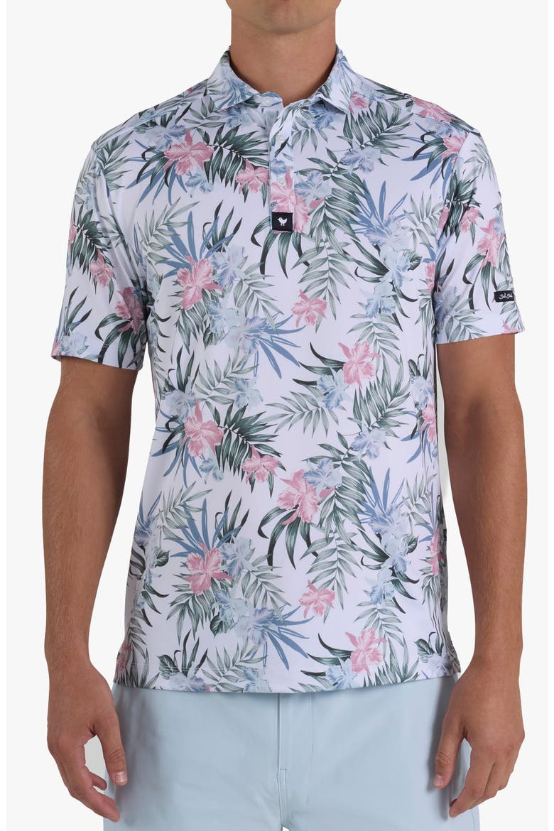 Core Floral Performance Golf Polo, Main, color, FROSTY PETAL