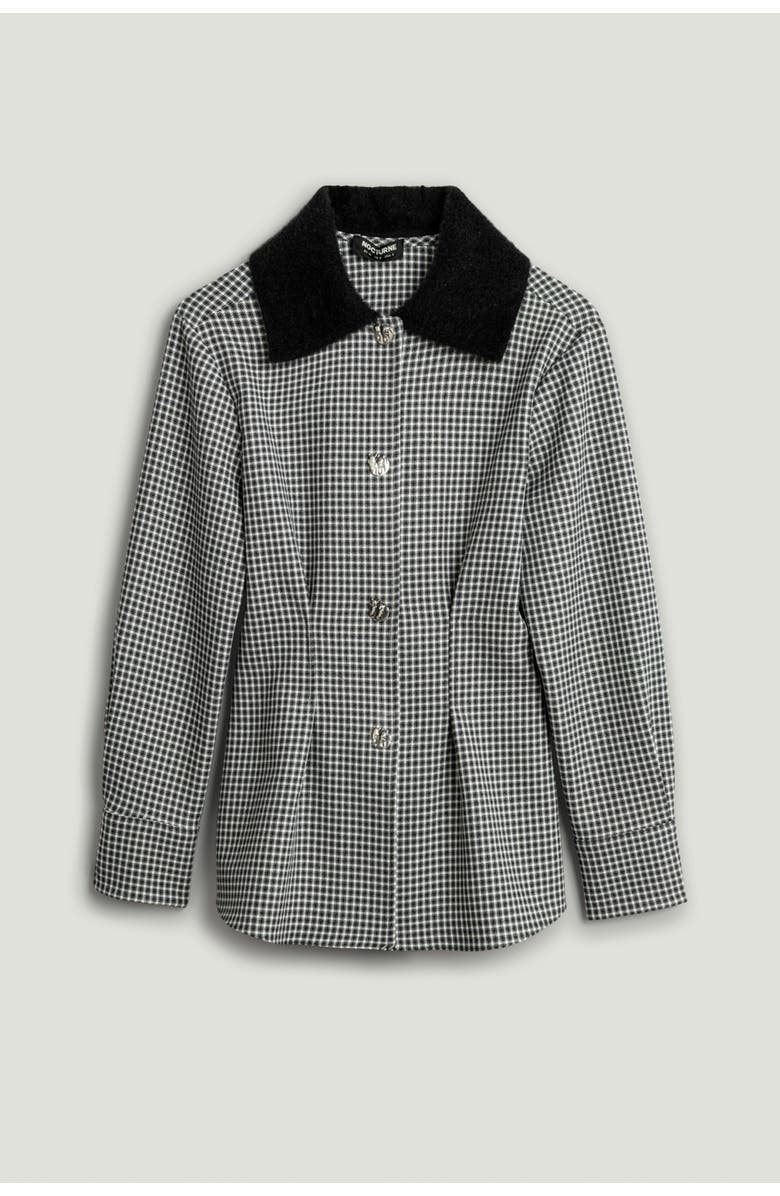 Nocturne Corset-Back Checked Sculpted Shirt, Alternate, color, Multi-Colored