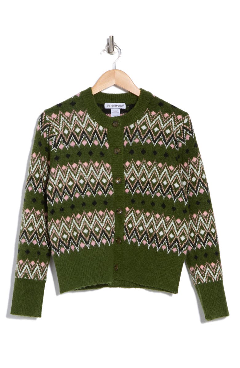 Cotton Emporium Fair Isle Cardigan, Alternate, color, 