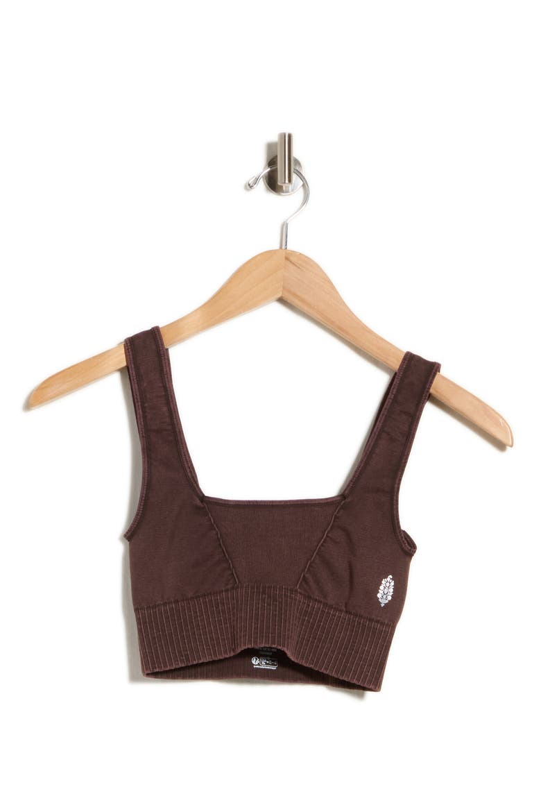 FP Movement Karma Square Neck Sports Bra, Alternate, color, WASHED CHOCOLATE