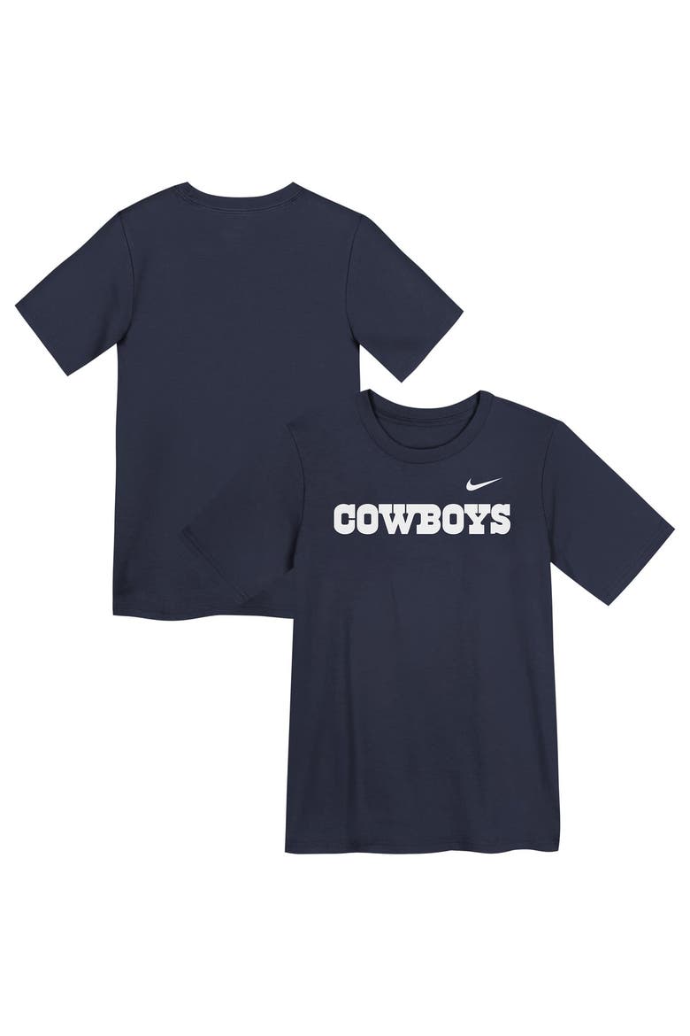 Preschool Nike  Navy Dallas Cowboys Wordmark T-Shirt, Main, color, Navy