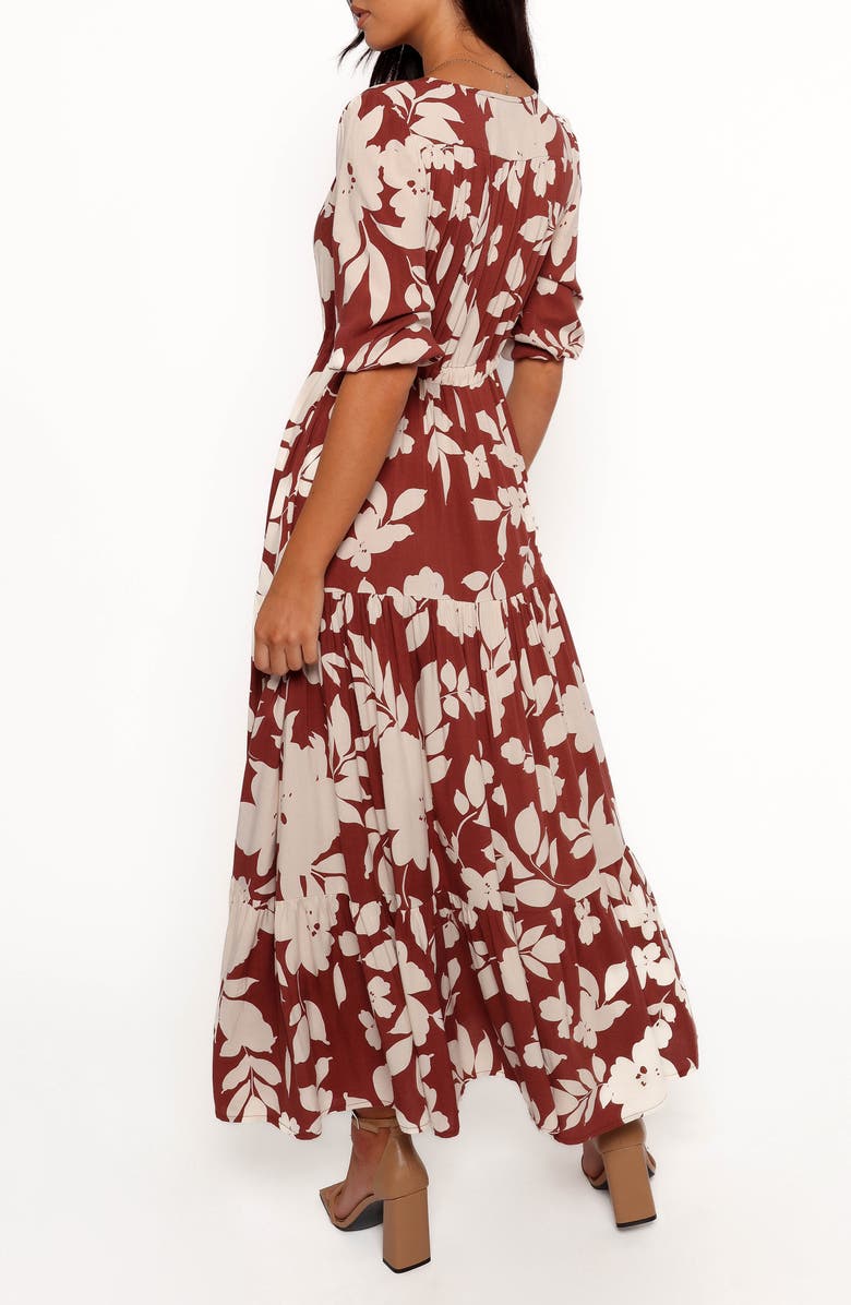 Petal & Pup Kelda Floral Maxi Dress, Alternate, color, Rust Floral