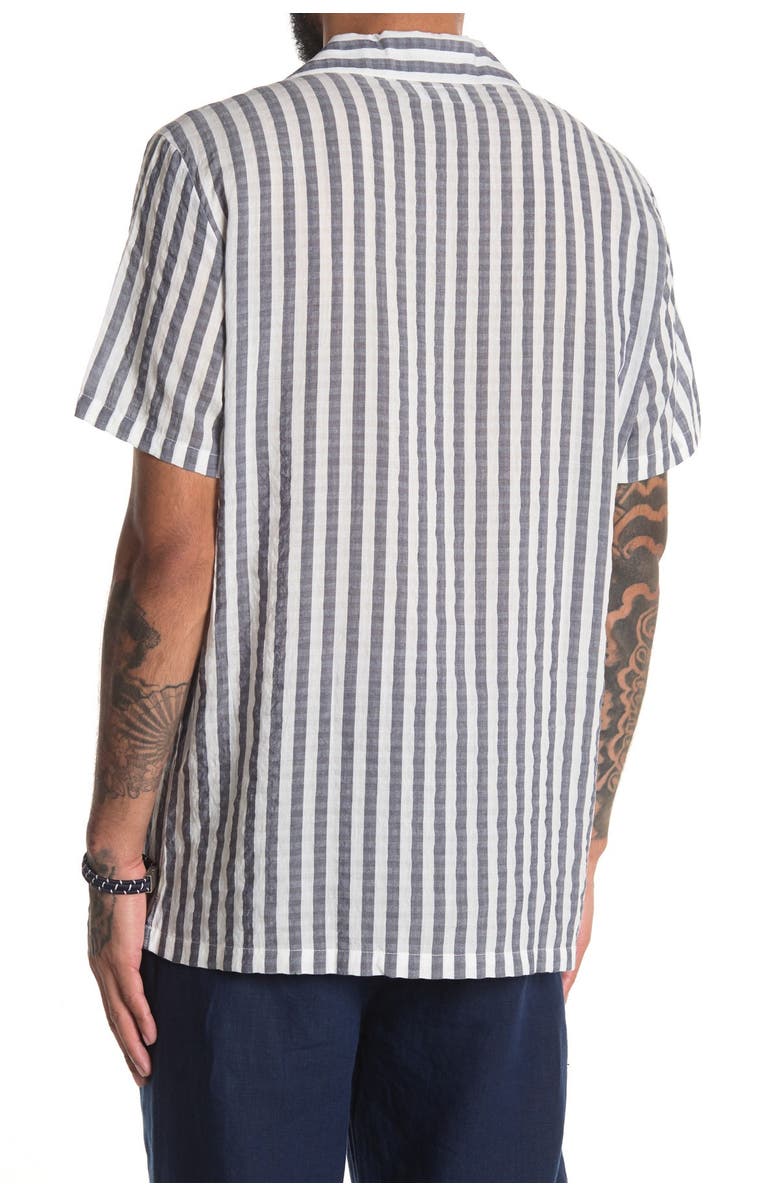 Onia Vacation Camp Collar Stripe Print Regular Fit Shirt, Alternate, color, 