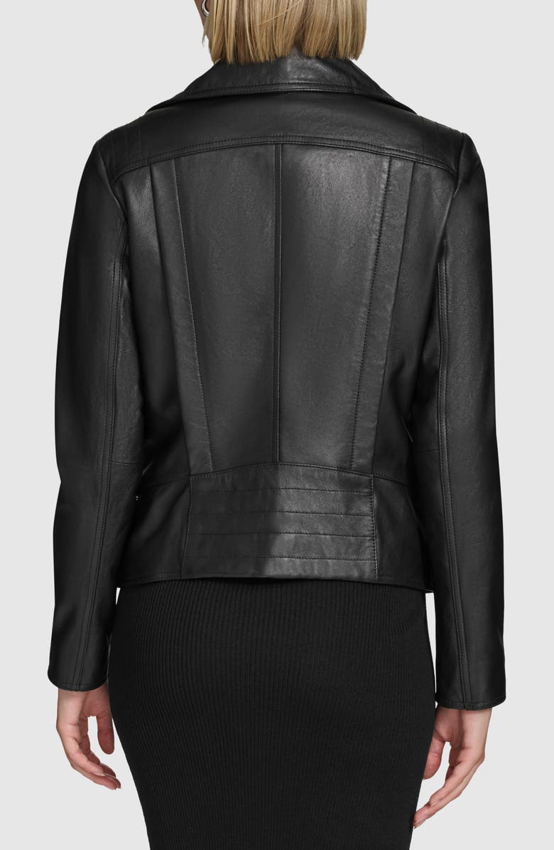 Andrew Marc Beckett Leather Moto Jacket, Alternate, color, Black