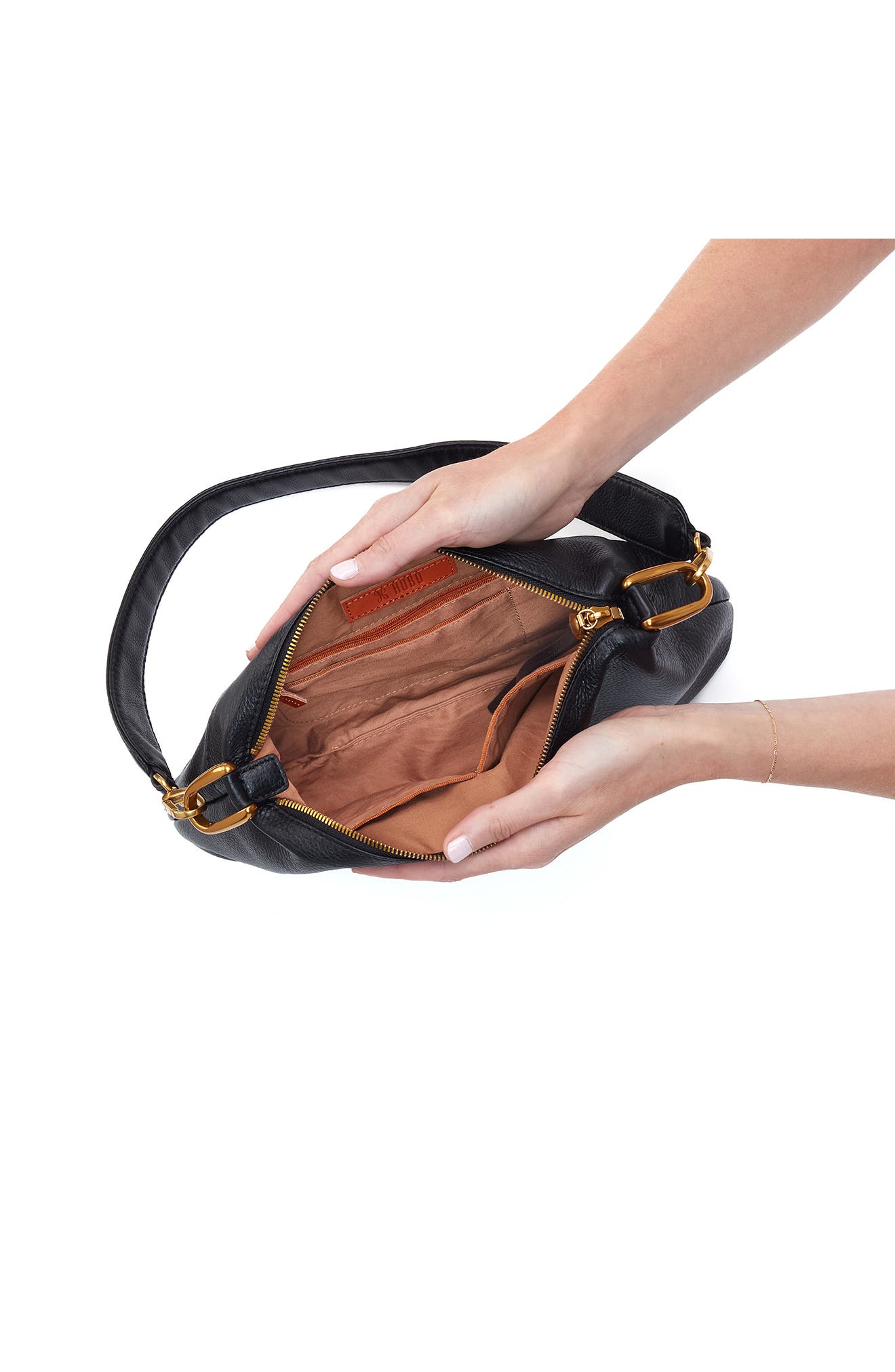 HOBO Vance Leather Crossbody Bag, Alternate, color, Black