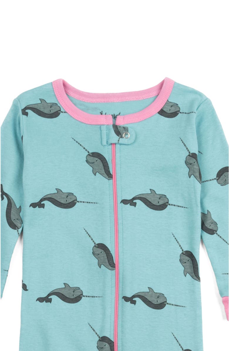 Leveret Footed Cotton Matching Family Pajamas, Nature & Water Prints, Alternate, color, Whale