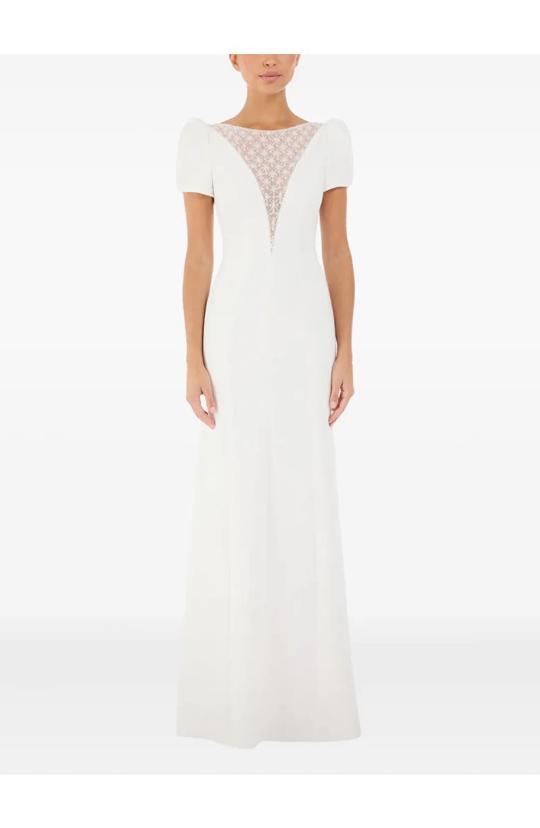 Jenny Packham Empress puff-sleeve crystal-embellished maxi dress, Alternate, color, Ivory